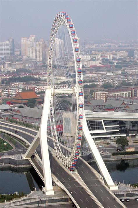 Tianjin Eye On Yongle River Tianjin China Only Ferris Wheel Built On