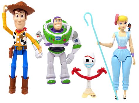 Toy Story 4 Woody Buzz Lightyear Forky Bo Peep Action Figure 4 Pack