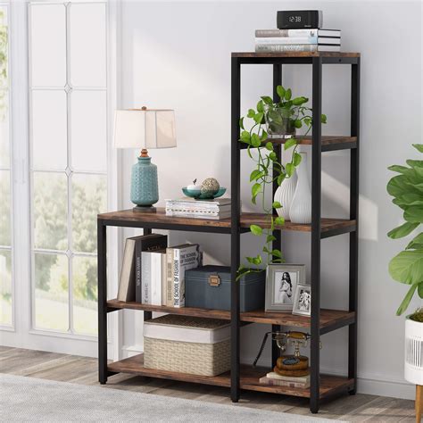 buy tribesigns 5 tier bookshelf ladder corner bookshelves etagere bookcase 8 shelves display