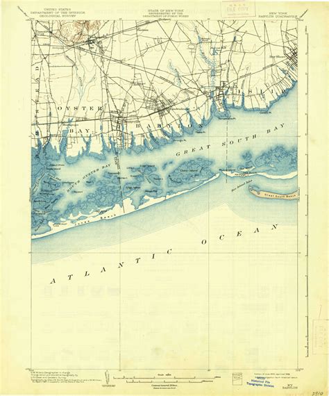 Babylon New York 1903 1938 Usgs Old Topo Map 15x15 Quad Old Maps