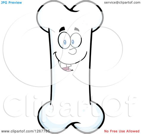 Clipart Of A Happy Laughing Cartoon Funny Bone Character Royalty Free