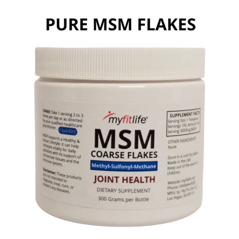 Msm Flakes For Healthy Joints And Mobility Optimsm 300 Grams Per Jar