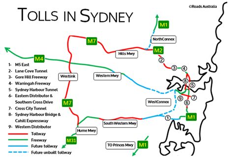 Sydney Toll Roads Map Verjaardag Vrouw 2020