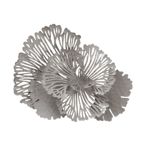 Flower Wall Art Small Gray Metal By Phillips Collection