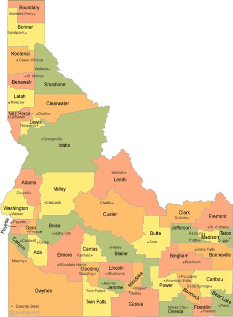 Map Of Idaho Countys Time Zones Map World