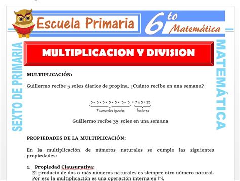 Propiedades De La Multiplicacion Y Division Con Ejemplos Infoupdate Org
