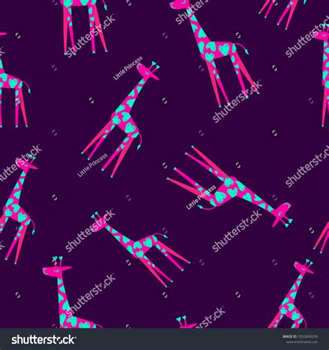 Abstract Seamless Giraffe Pattern Cartoon Style Stock Vector Royalty