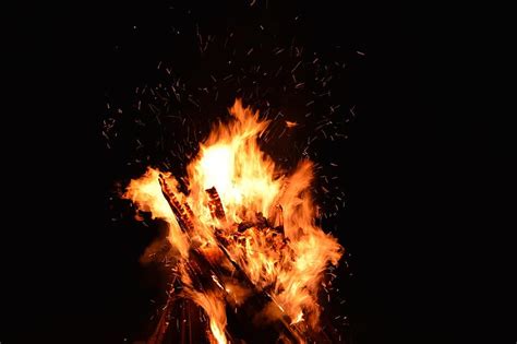 Fire Sparks Flame Fire Background Heat Hot Burn Yellow Night