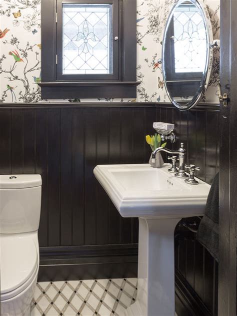 Transitional Powder Room Design Ideas Renovations And Photos With Black