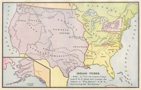 American Indian Tribe Locations In 1715 Print 5882637
