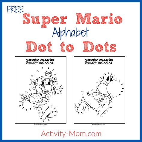 Super Mario Dot To Dot Activity For Kids Free Printable The