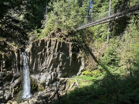 Drift Creek Falls In Oregon Crosses A Bridge And Leads To A Waterfall
