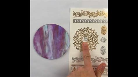 Embellishing Fluid Art With Metallic Temporary Tattoos Finished With Resin Metallic Tattoo