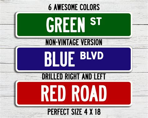 Custom Color Metal Street Sign 4 X 18 Etsy Uk