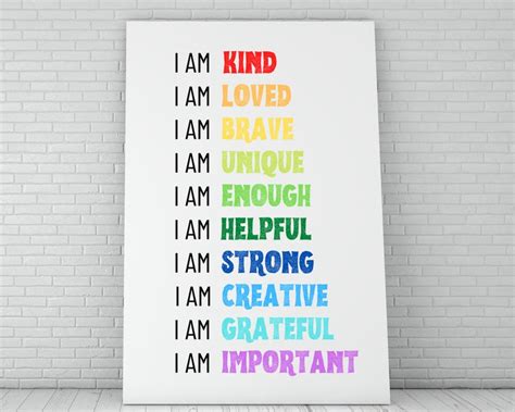 Positive Daily Affirmations For Kids Montessori Positive Etsy