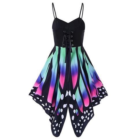 Cool Butterfly Wings Sleeveless Dress Butterfly Print Dress