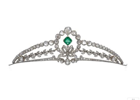 A Gorgeous Diamond And Emerald Tiara Made By The Jewelers Robert And