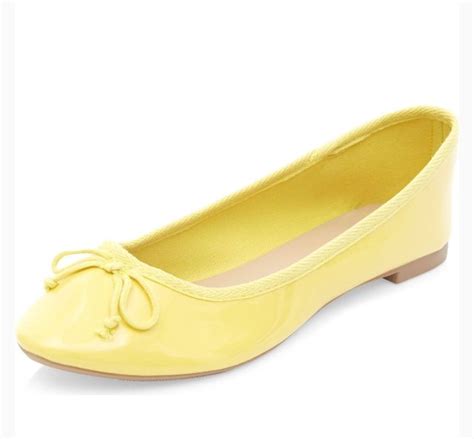 Pastel Yellow Patent Ballerina Flats Ballerina Flats Flats Pastel