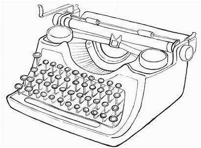 Typewriter Drawing Line Drawings Typewriters Coloring Tattoo
