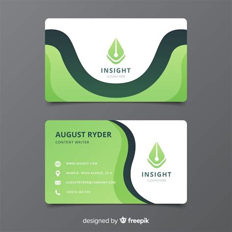 Free Vector Business Card Template With Abstract Shapes
