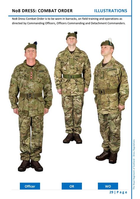 Scots No8 Dress Combat Order Officer Other Ranks Warrant