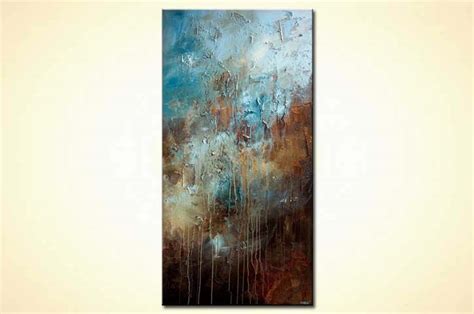 Large Contemporary Modern Abstract Painting Blue Brown