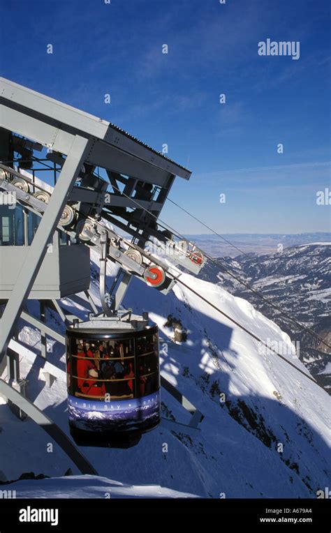 Montana Big Sky Ski Resort Lone Peak Tram Stock Photo Alamy