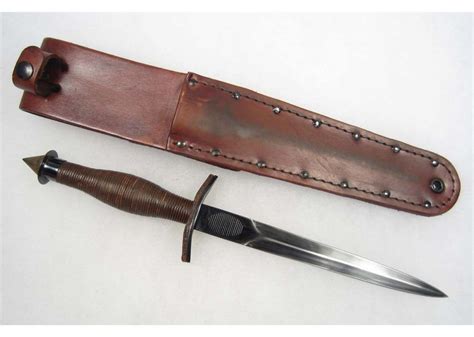 Rare Us Army First Special Service Force V 42 Combat Knife W Scabbard