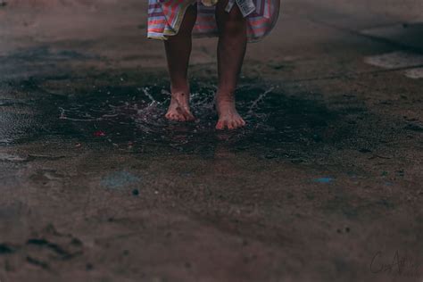 Hd Wallpaper Person Standing On Puddle Of Water Feet Fun Splash