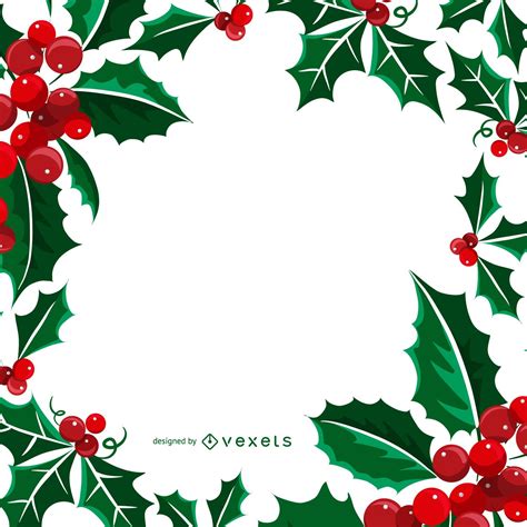 Square Christmas Mistletoe Frame Vector Download