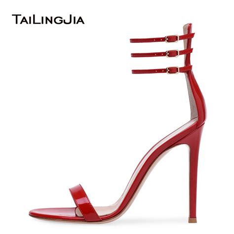 Shiny Red Sexy High Heel Women Sandals Ladies Heeled Summer Shoes