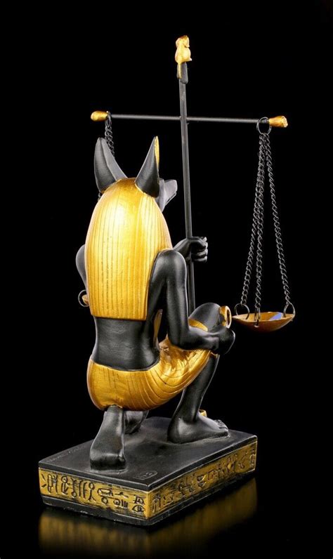 Ägyptische figur anubis mit waage fantasy Ägypten gottheit statue herz feder ebay