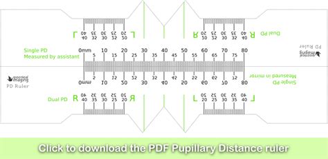 Greenleaf Imaging Blog Free Printable Pd Pupillary Distance Ruler