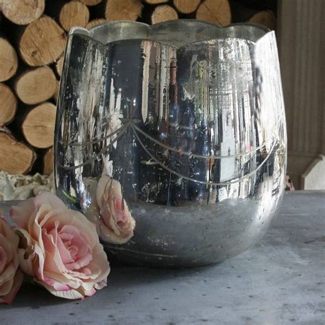 Extra Large Silver Mercury Glass Vase By Ella James