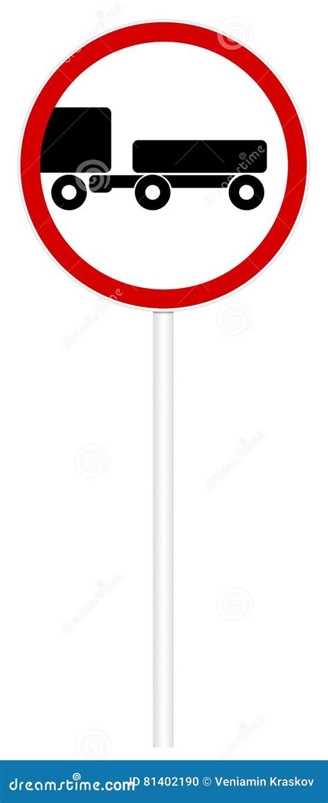 Prohibitory Traffic Sign Movement With The Trailer Stock Illustration