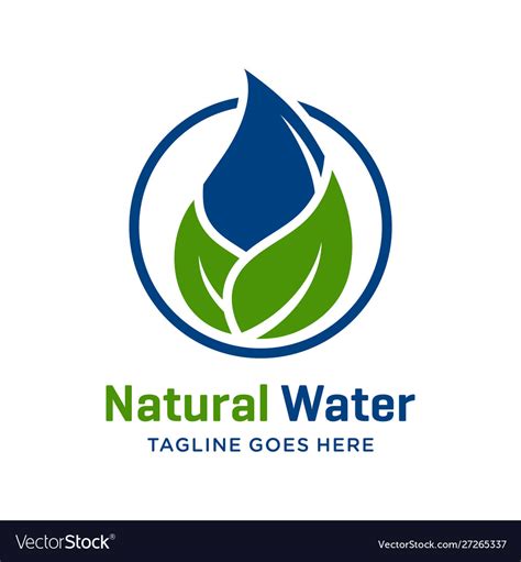 Natural Water Logo Design Royalty Free Vector Image