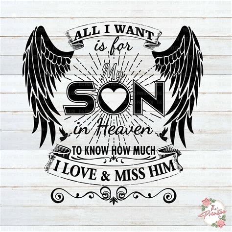 Son In Heaven Svg In Loving Memory Svg Angel Wings Svg Rip Etsy Uk
