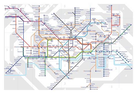 London Underground Tube Map Print Picture Poster Art Vintage Etsy In
