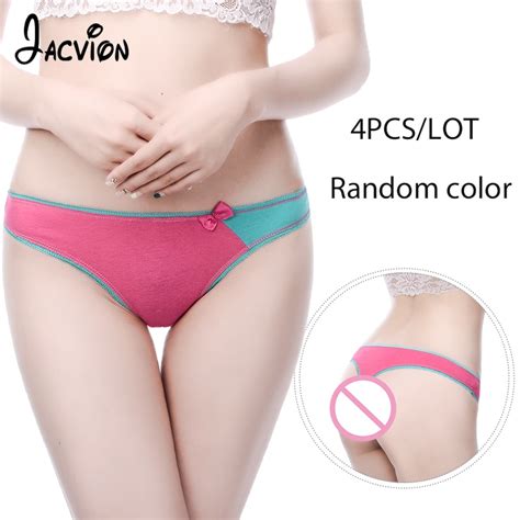 Jacvion 4pieceslot Thongs Women Thongs Sexy Cotton G Strings Comfortable Breathable G Strings