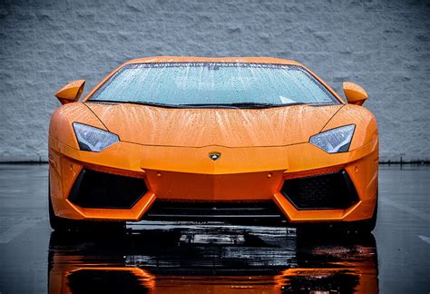 Hd Wallpaper Orange Lamborghini Aventador Supercar Lp700 4 The
