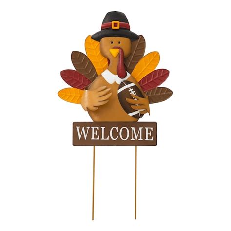 Glitzhome 30 Thanksgiving Turkey Metal Yard Stake Or Hanging Wall