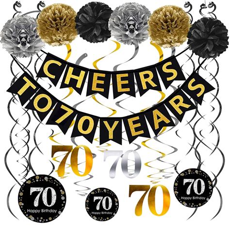 Buy 70th Birthday Party Decorations Pack Cheers To 70 Years Banner