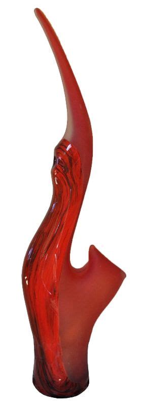 Stunning Red Glass Sculpture By Bernard Katz