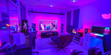 Gaming Room Design With Led Lights Pic Whippersnapper