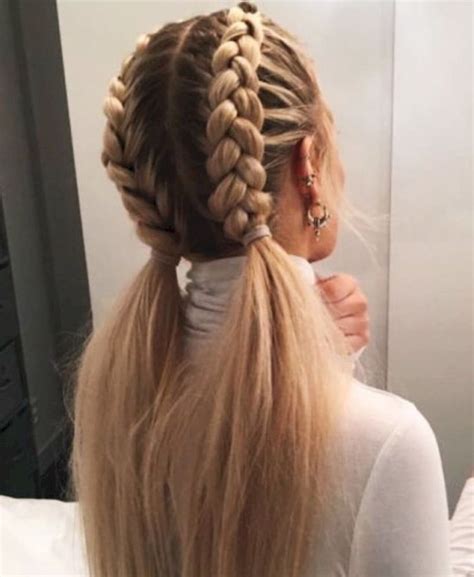 Plaits have been a traditional hairstyle for school girls for centuries, but don't let that put you off! Latest Images braided hairstyle for school Ideas | Hair ...