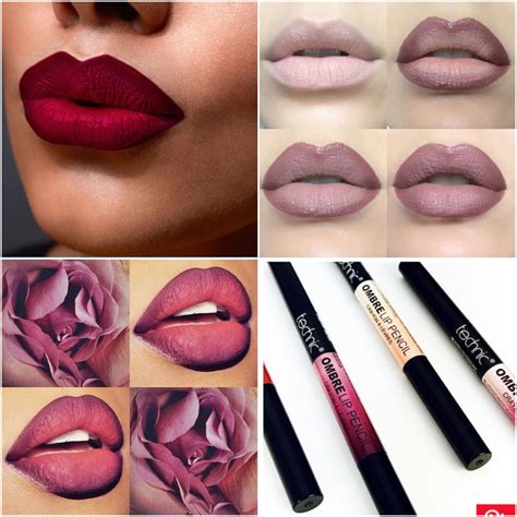 Ombre Technic Lip Liner Pencil Matte Lipstick Two Tone Dark And Light Shades Lip Makeup