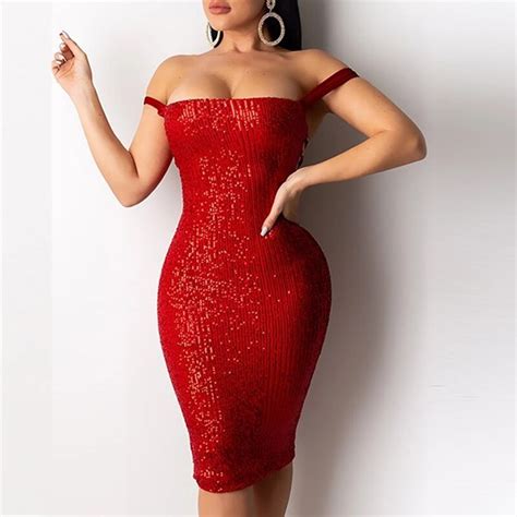 Slim Shiny Backless Cross Strap Bow Bodycon Strapless Sequin Dresses Power Day Sale Bandage