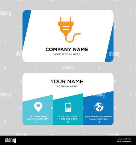 Electrical Plug Business Card Design Template Visiting For Your