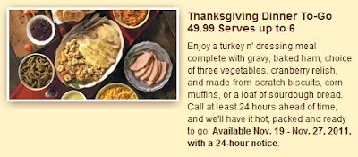 If you have a smaller group, or just want to cook. Welcome to the Blog of an Army Wife: Cracker Barrel Thanksgiving-To-Go