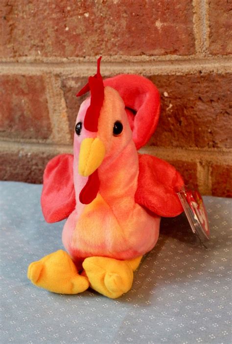 Ty Beanie Babies Strut The Rooster This Chicken Is From 1996 Etsy